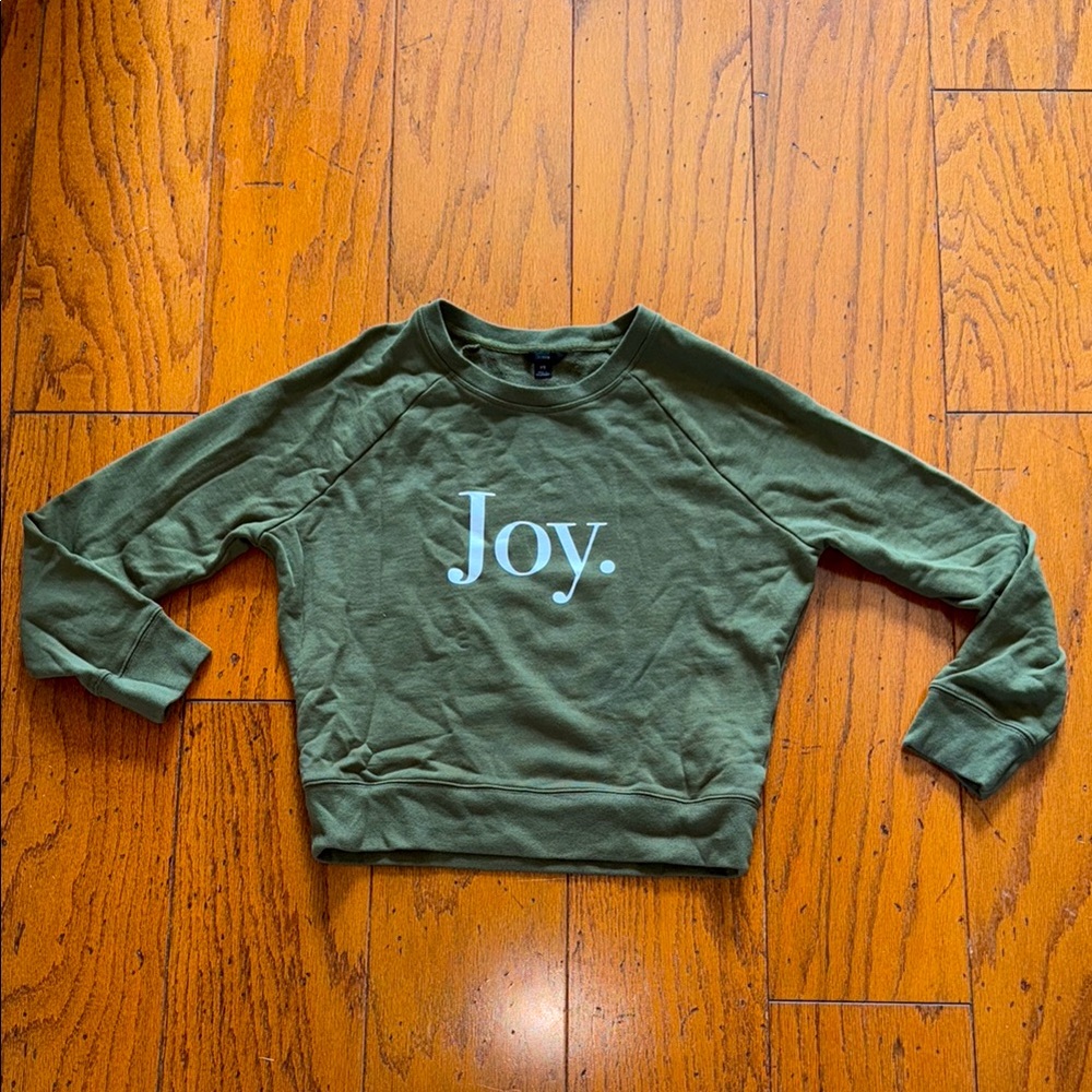 Perfect, never worn XS J.Crew sweatshirt- pretty Olive color
